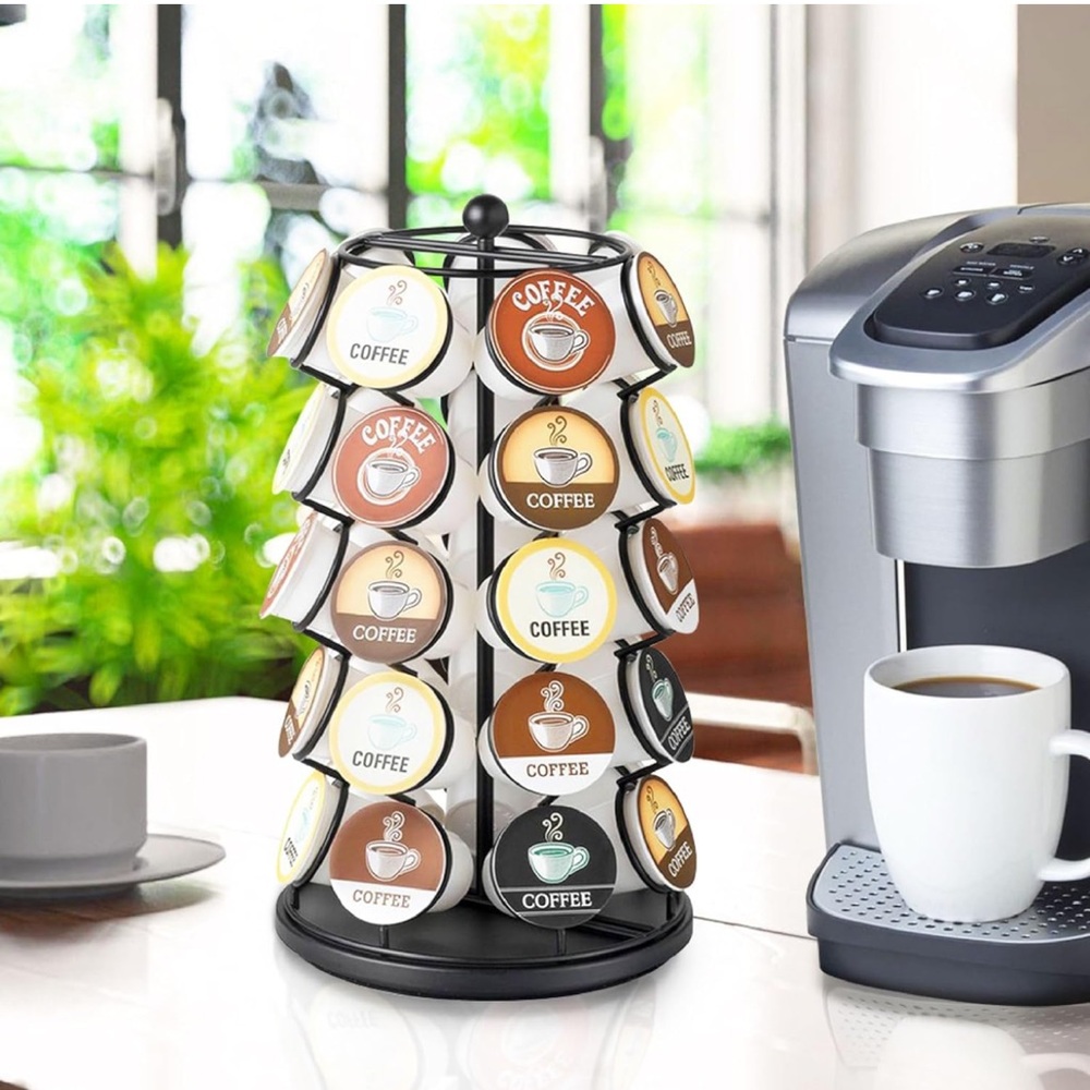 NWT Nifty Black 35 Coffee Pod Carousel K Cup Holder Spins 360 Rack